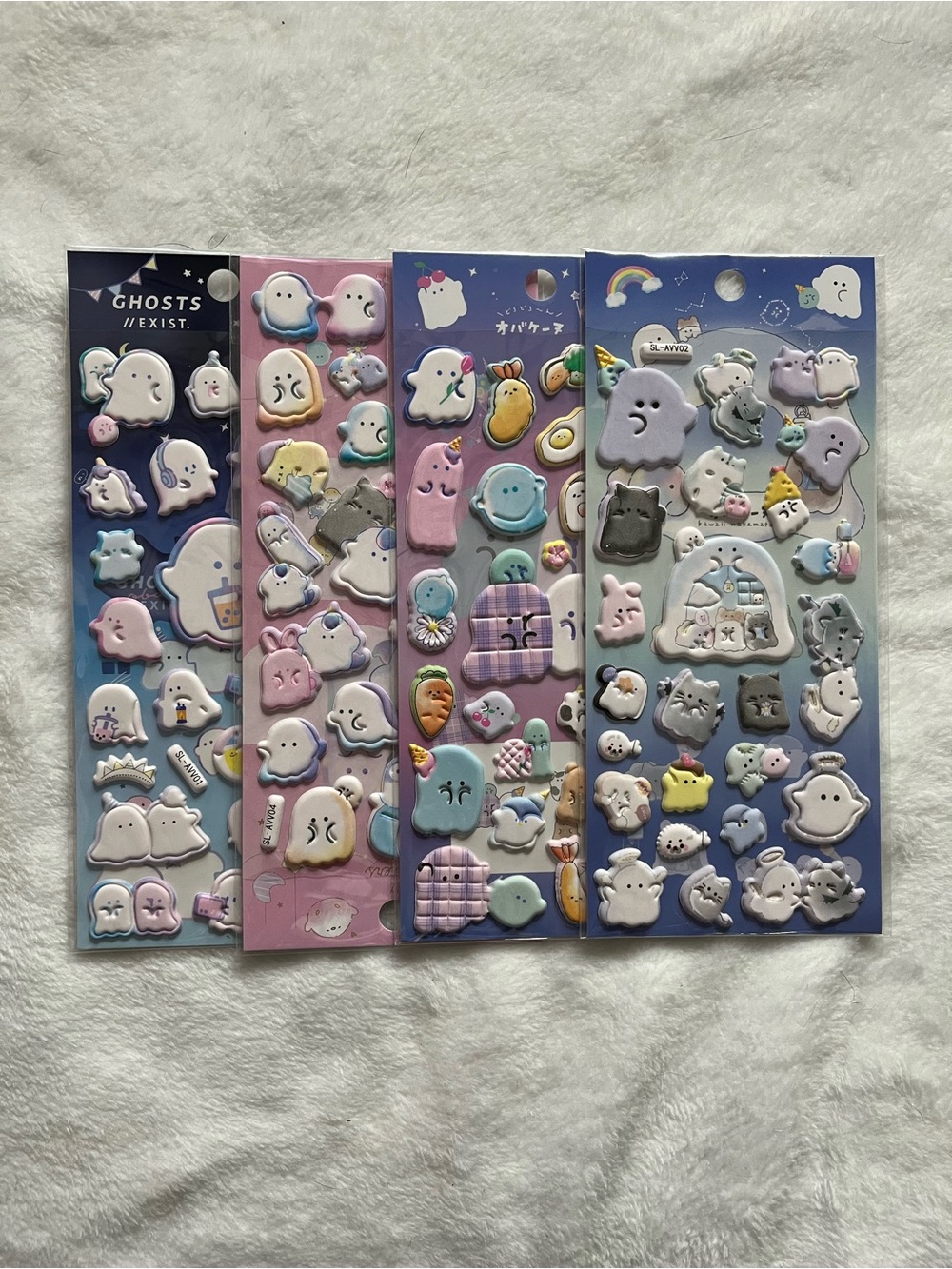 Ghost Cute Pastel Ghost Puffy Sticker Sheets 4 sheet stickers